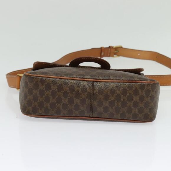 CELINE Macadam Canvas Shoulder Bag Pvc Brown Gold - Picture 9 of 12